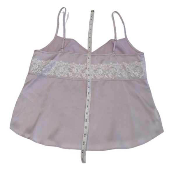 Diane von Fürstenberg Spaghetti Strap Lilac with White Lace Cami Sz M - Picture 7 of 15